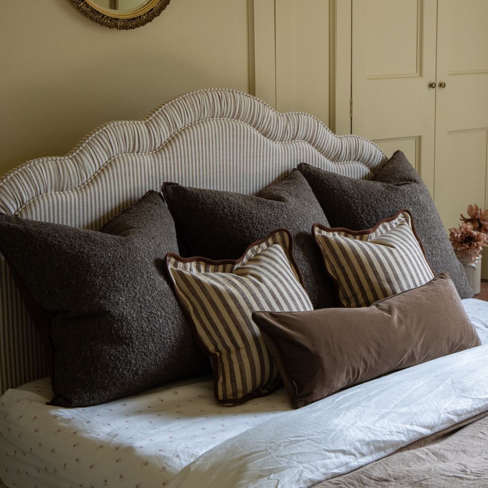 Emma Dark Brown Velvet Bolster Cushion 80x30