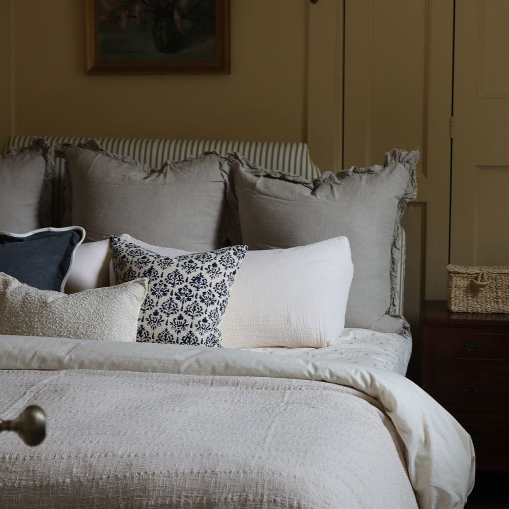 Ivy Navy Print Cushion 45x45