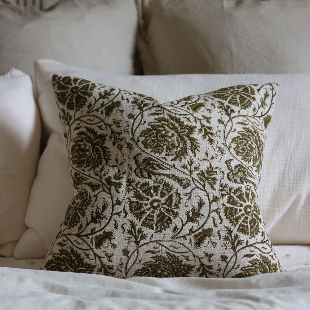 Ivy Olive Floral Print Cushion 45x45