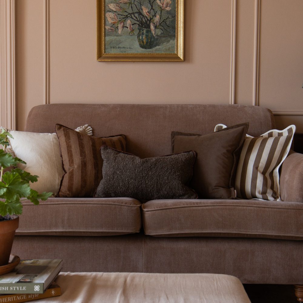 Isla Dark Brown Stripe Cushion 45x45