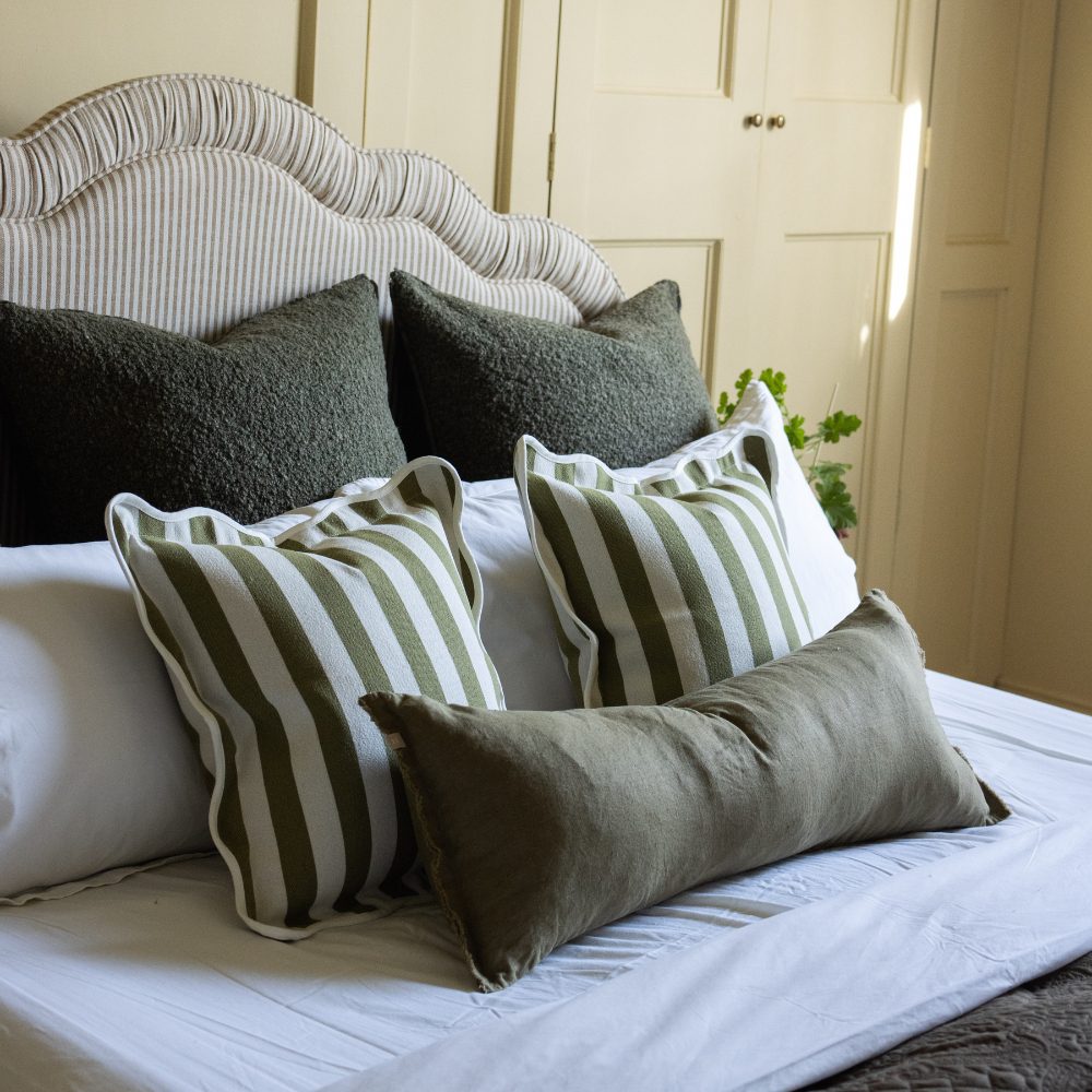 Esmee Olive Green Bolster Cushion 80x30