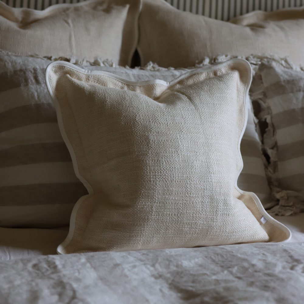 Chloe Cream Scalloped Edge Cushion 53x53
