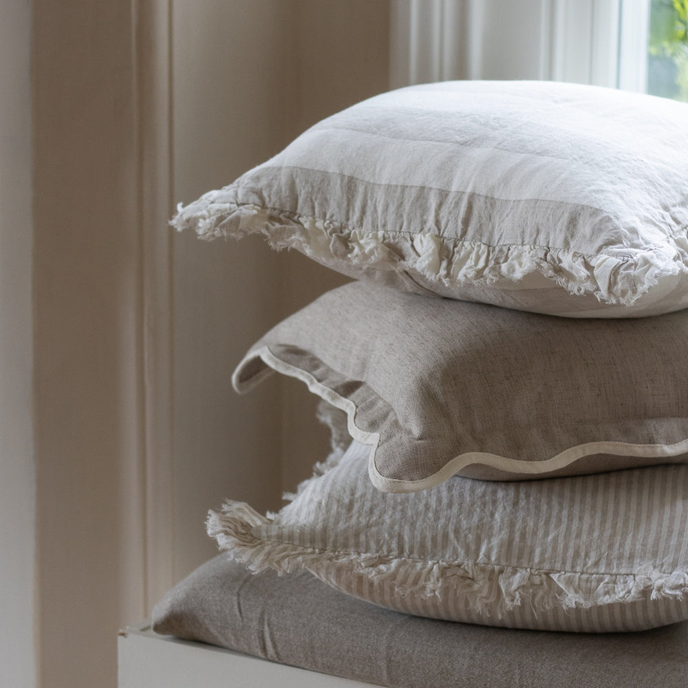 The Large Beige Scalloped Cushion Combination