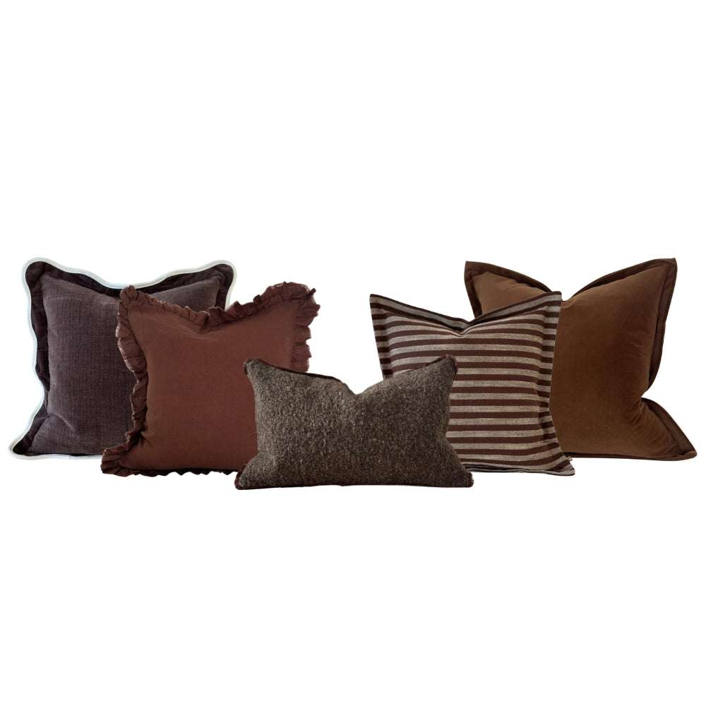 The Brown & Plum Cushion Combination