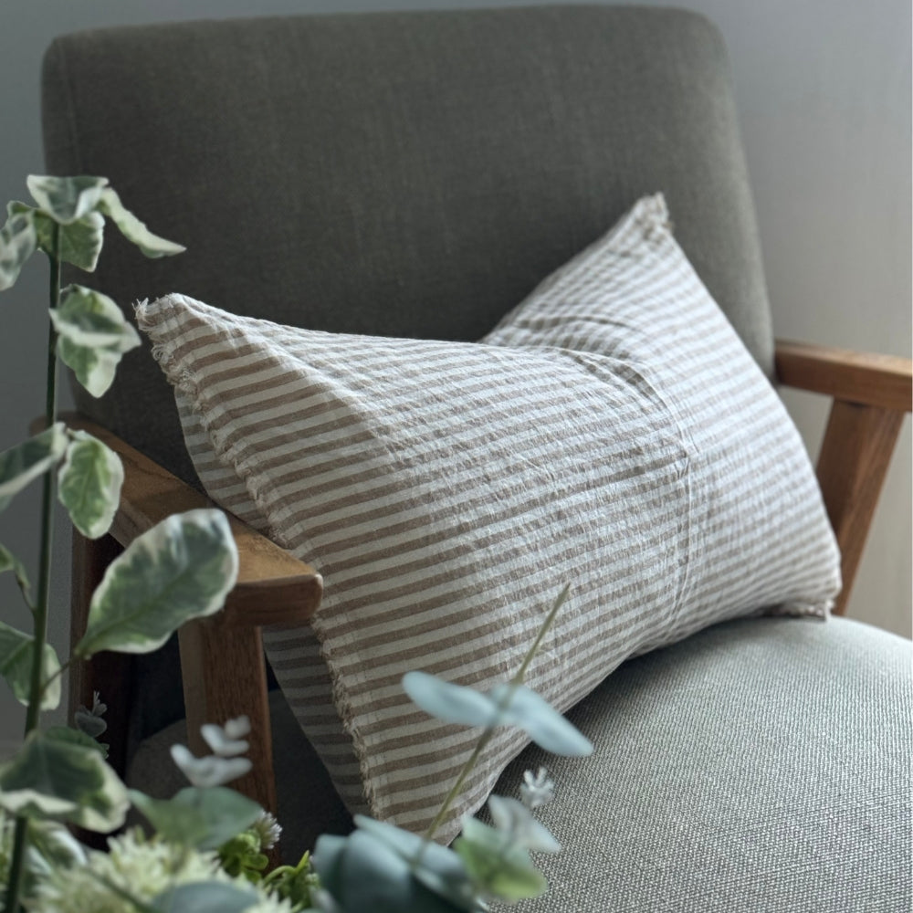 Esmee Light Brown Stripe Cushion 50x30