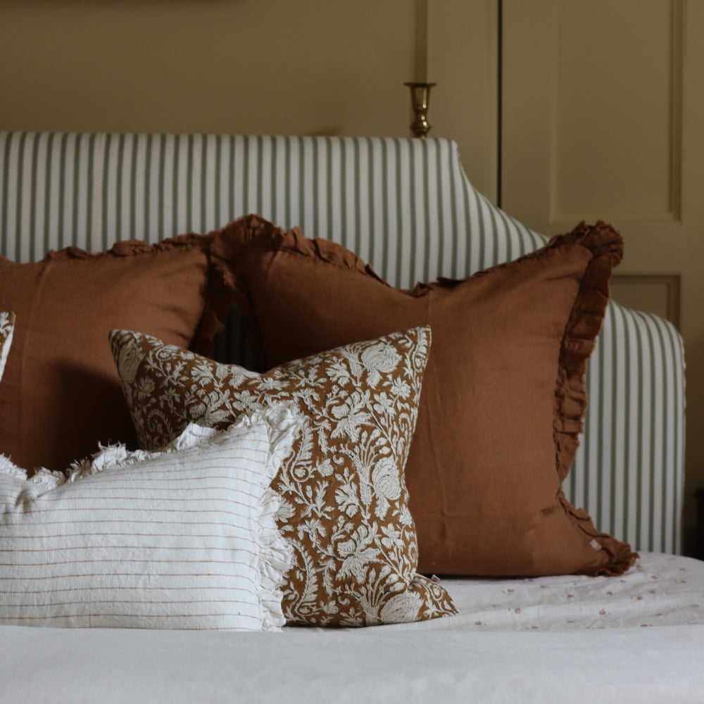 Hallie Rust Linen Cushion 45x45