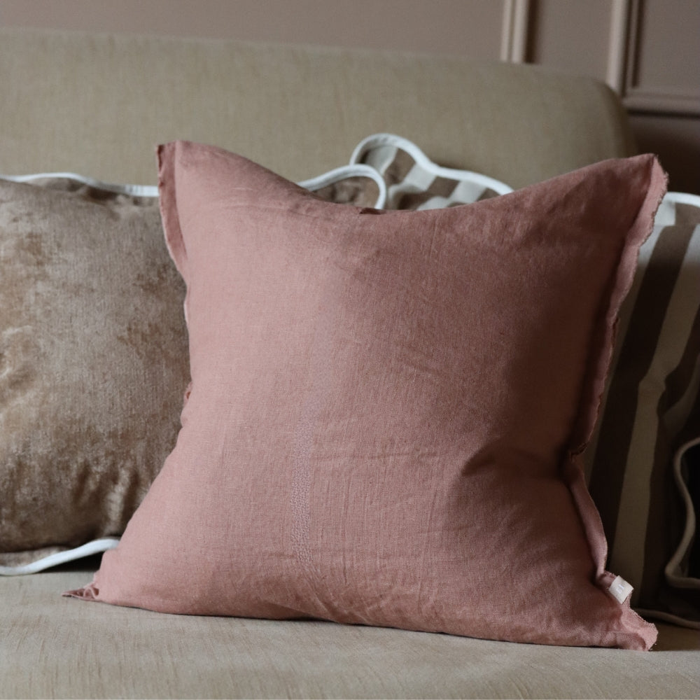Esmee Dusty Pink Linen Cushion 45x45