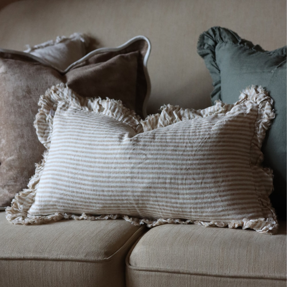 The Light Brown Stripe Cushion Combination