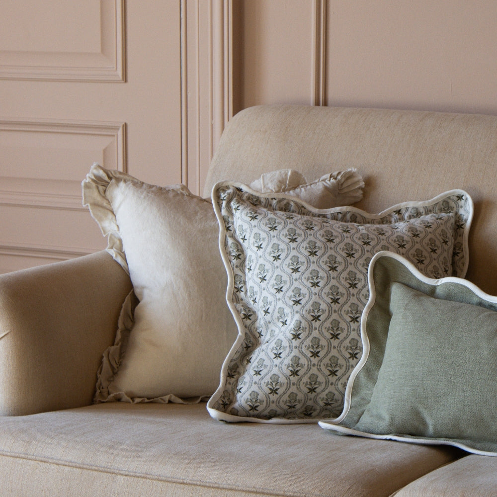 Hallie Cream Ruffle Cushion 45x45