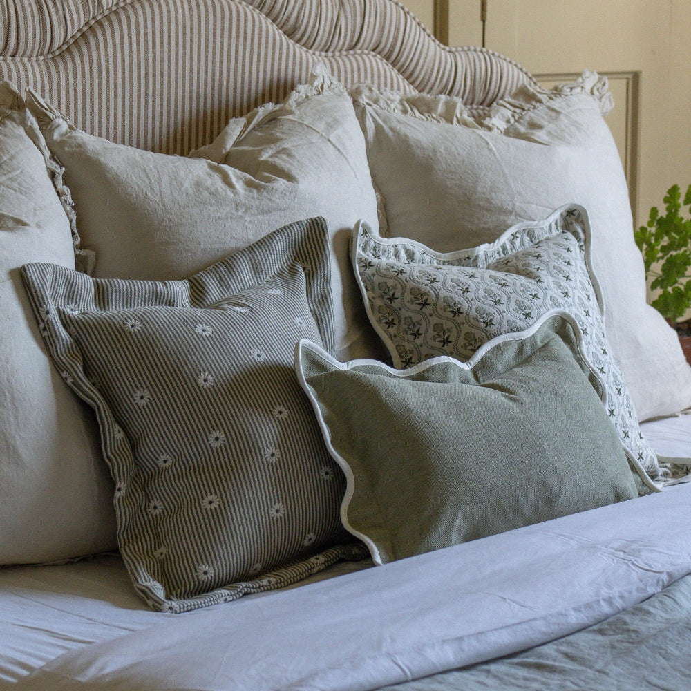 The Large Floral Sage Cushion Combination