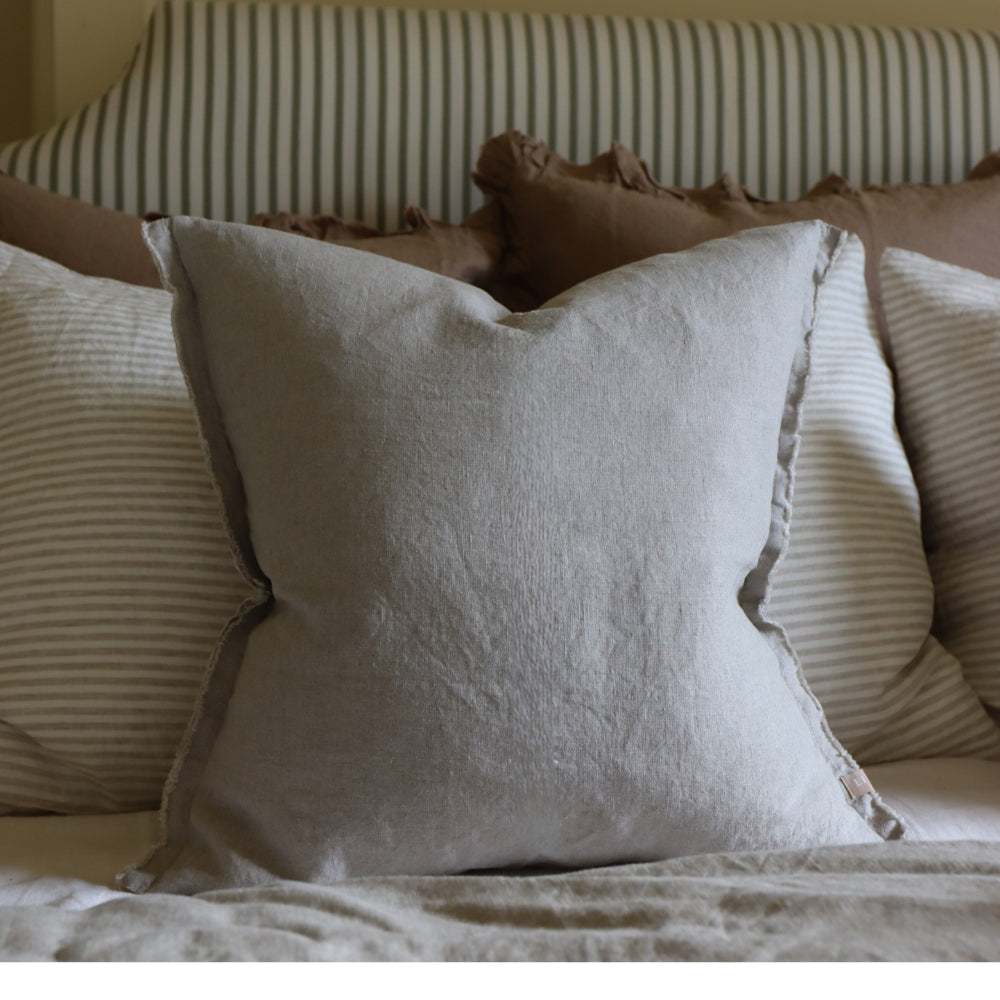 Esmee Natural Beige Linen Cushion 45x45