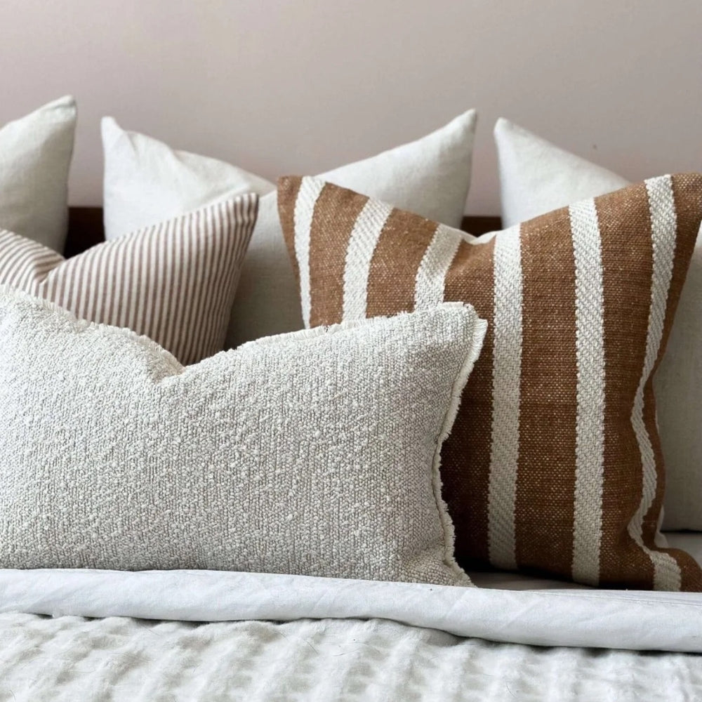 India Rust Rope Stripe Cushion 45x45