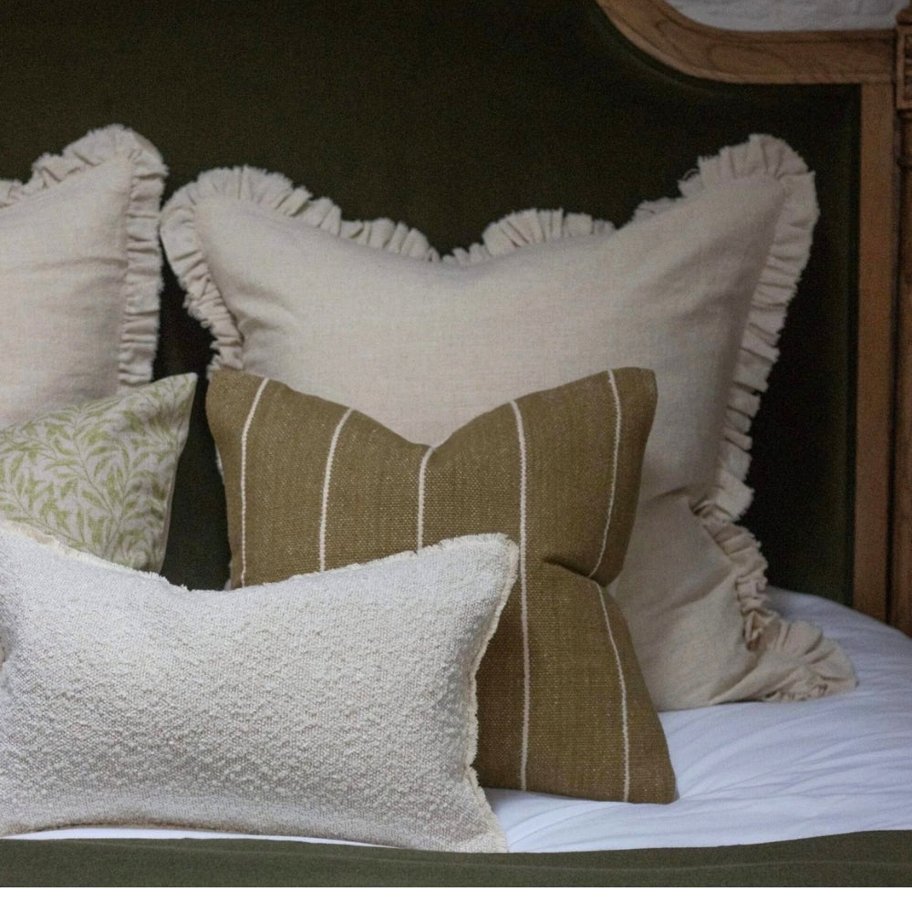 Grace Sand Ruffle Cushion 45x45