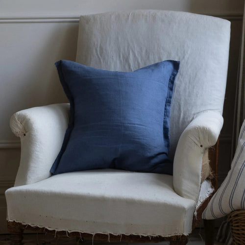 Esmee Navy Blue Linen Cushion 45x45