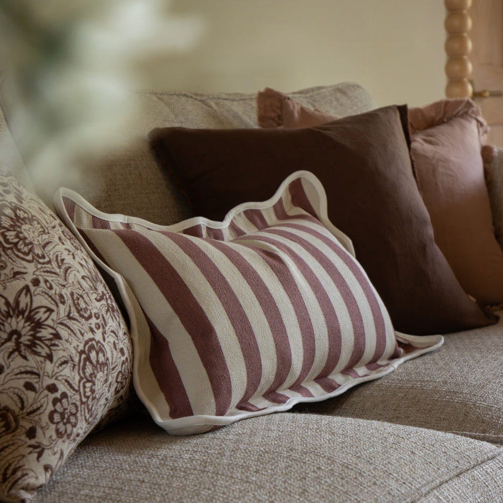 Chloe Plum Stripe Cushion 50x30