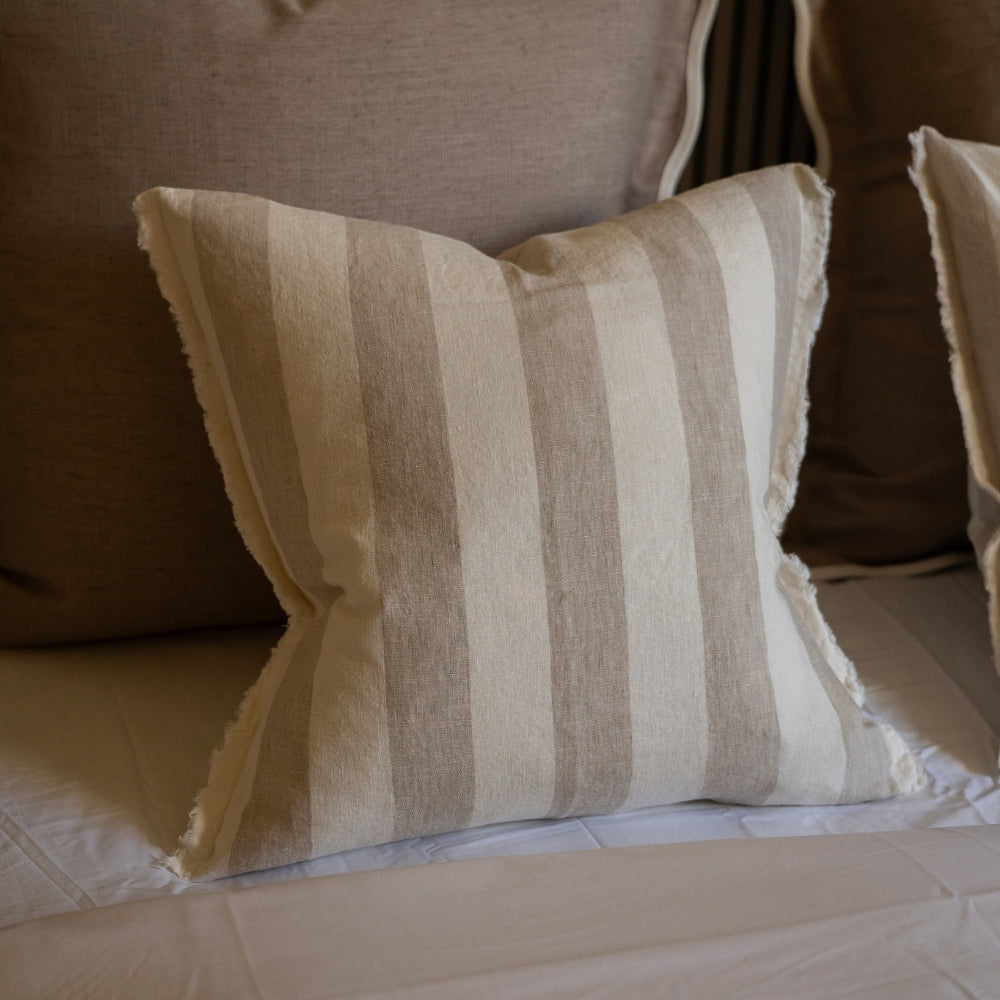 Esmee Natural Wide Stripe Cushion 45x45