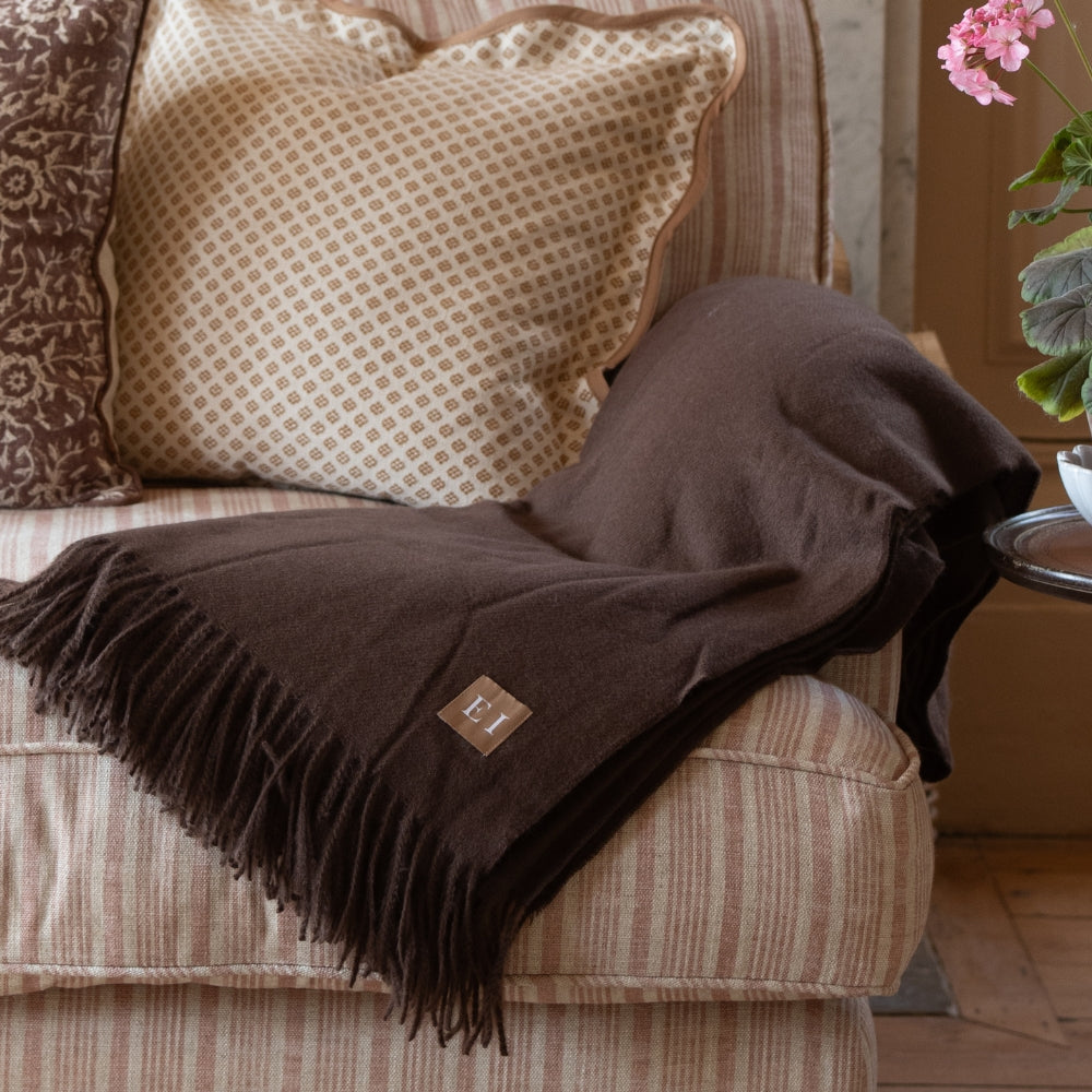 Large Della Dark Brown Throw