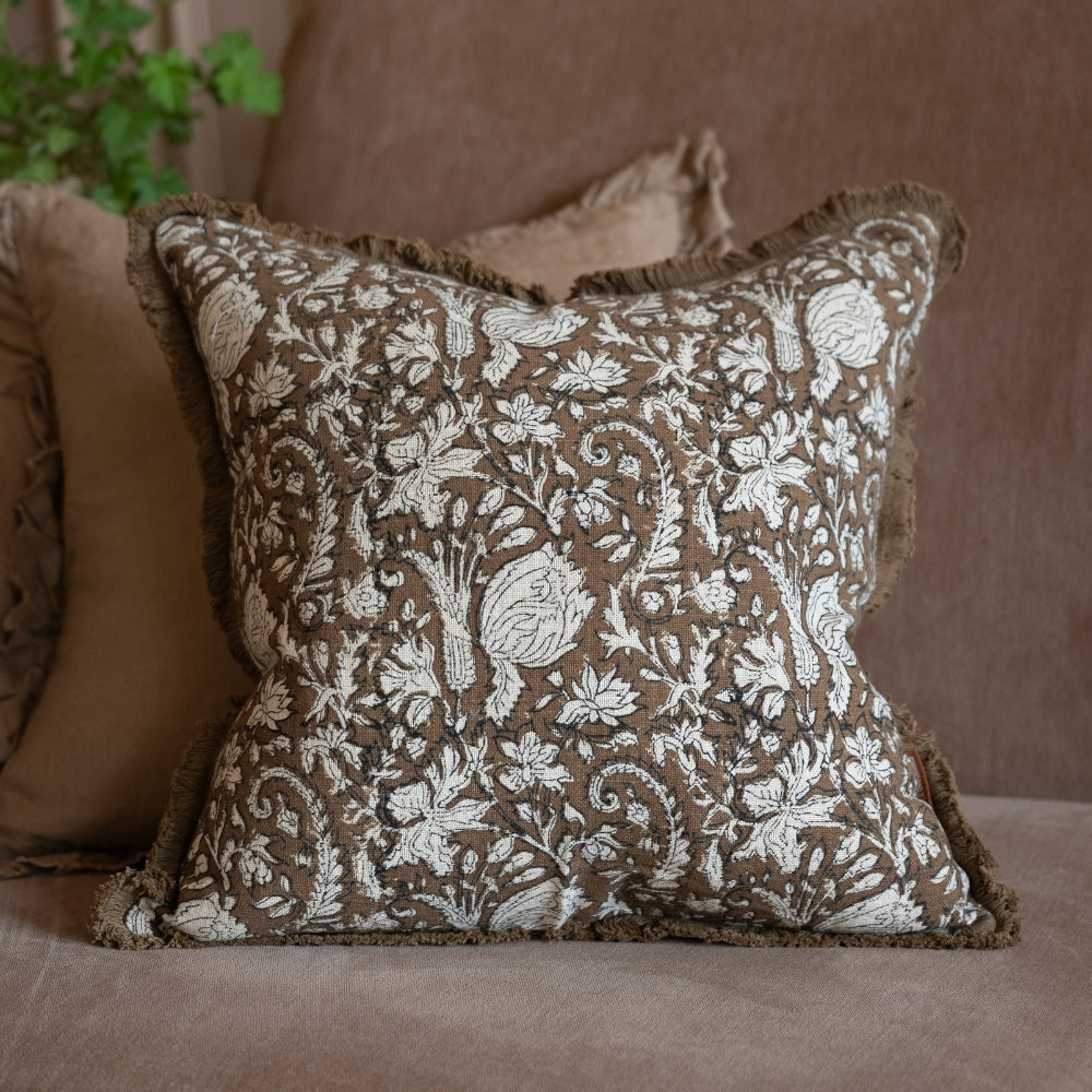 Sadie Brown Print Cushion 45x45