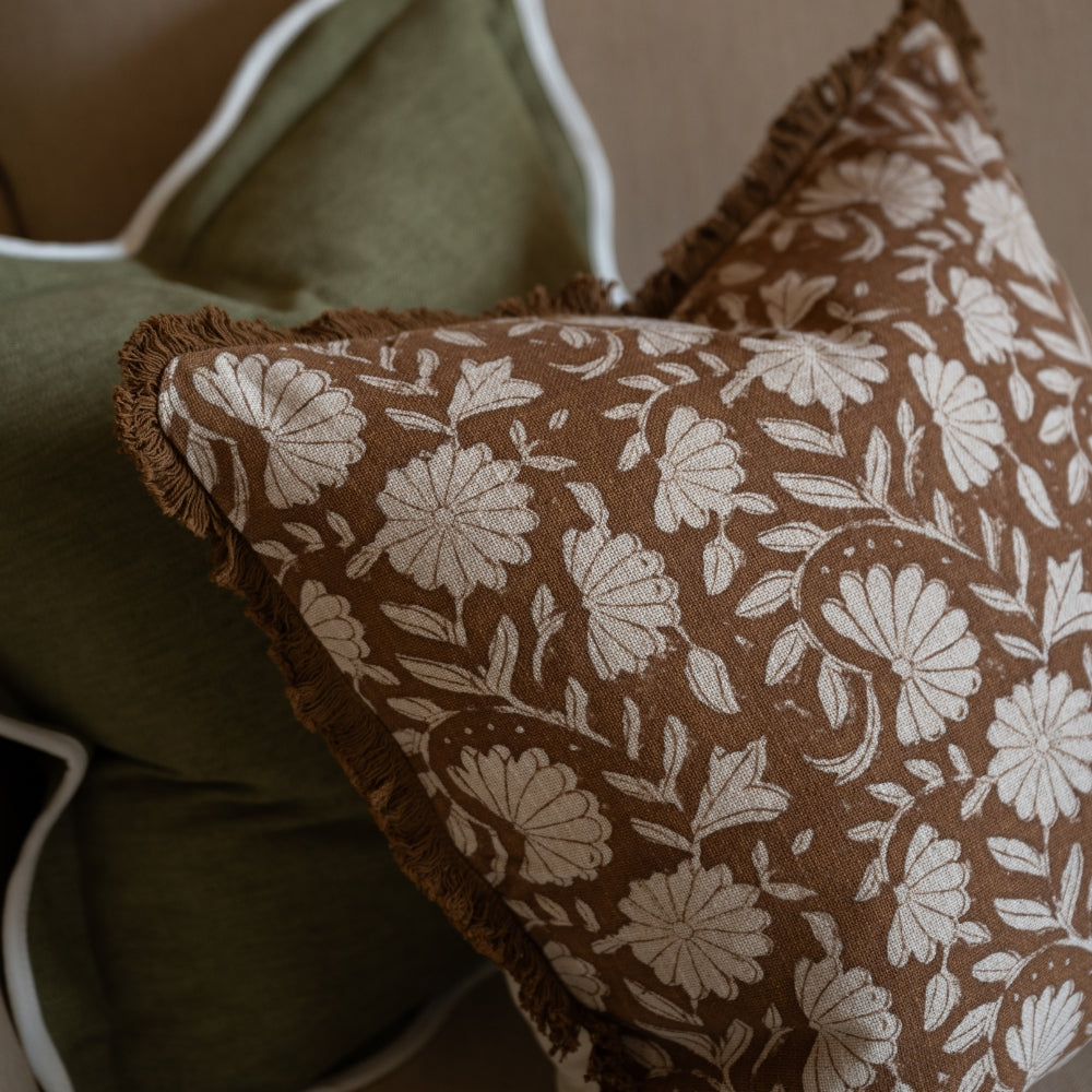 Sadie Rust Print Cushion 45x45