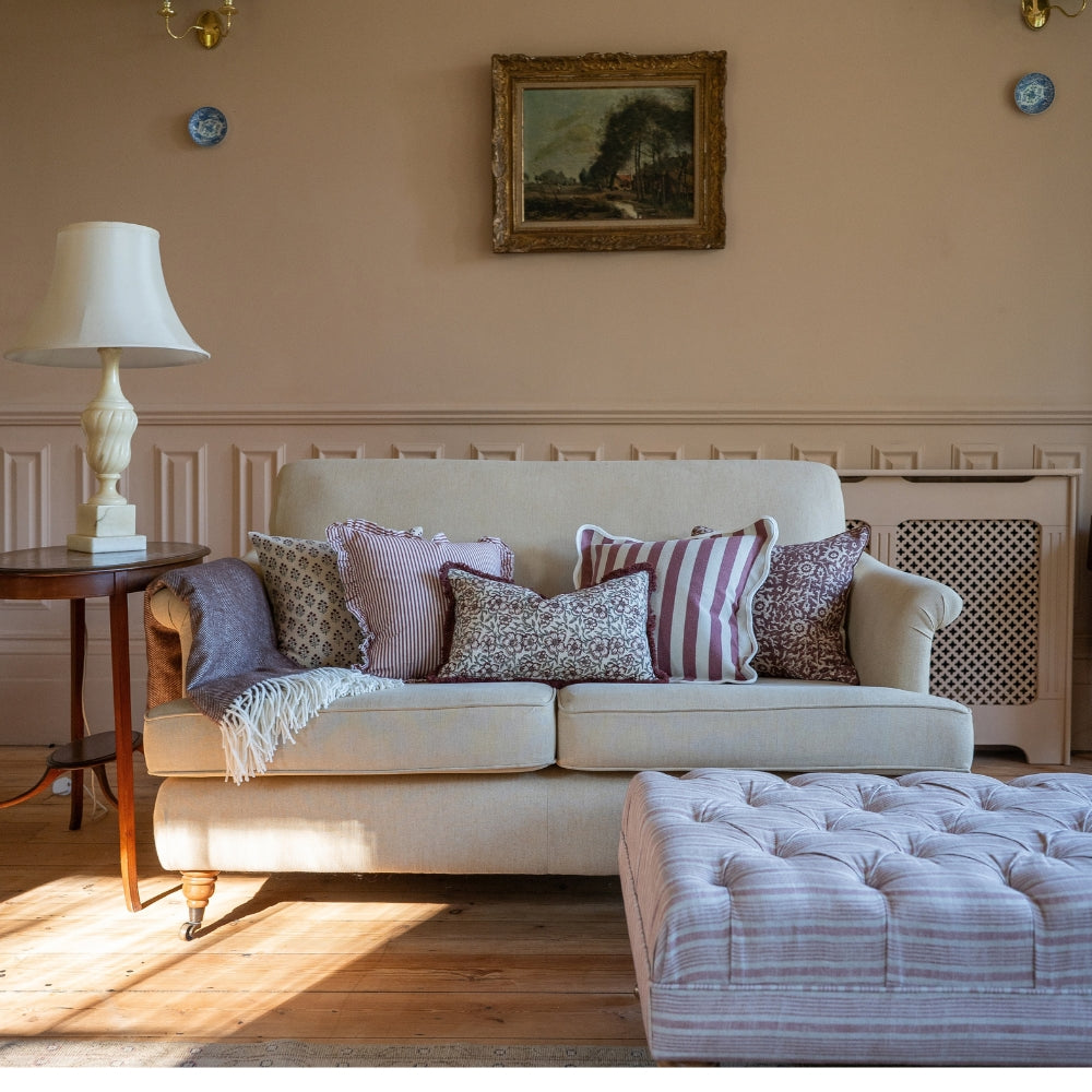 The Burgundy & Oatmeal Cushion Combination