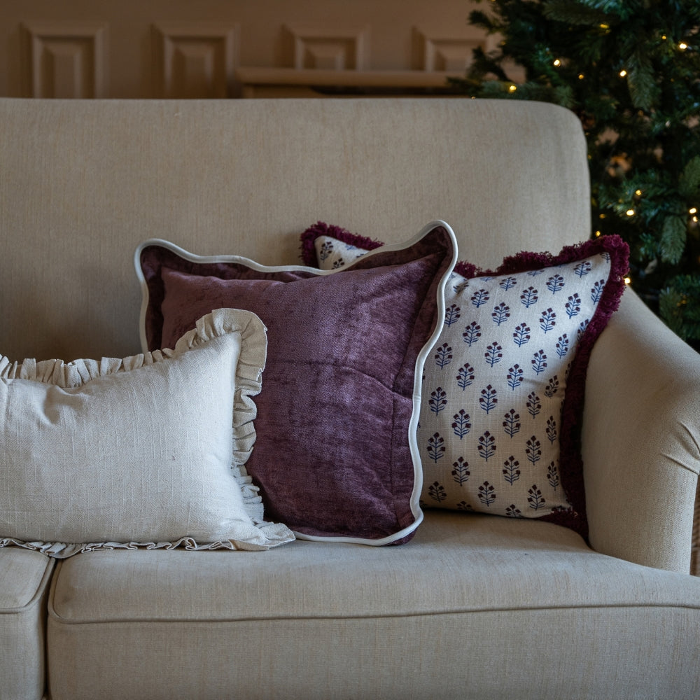 The Mini Christmas Plum Cushion Combination