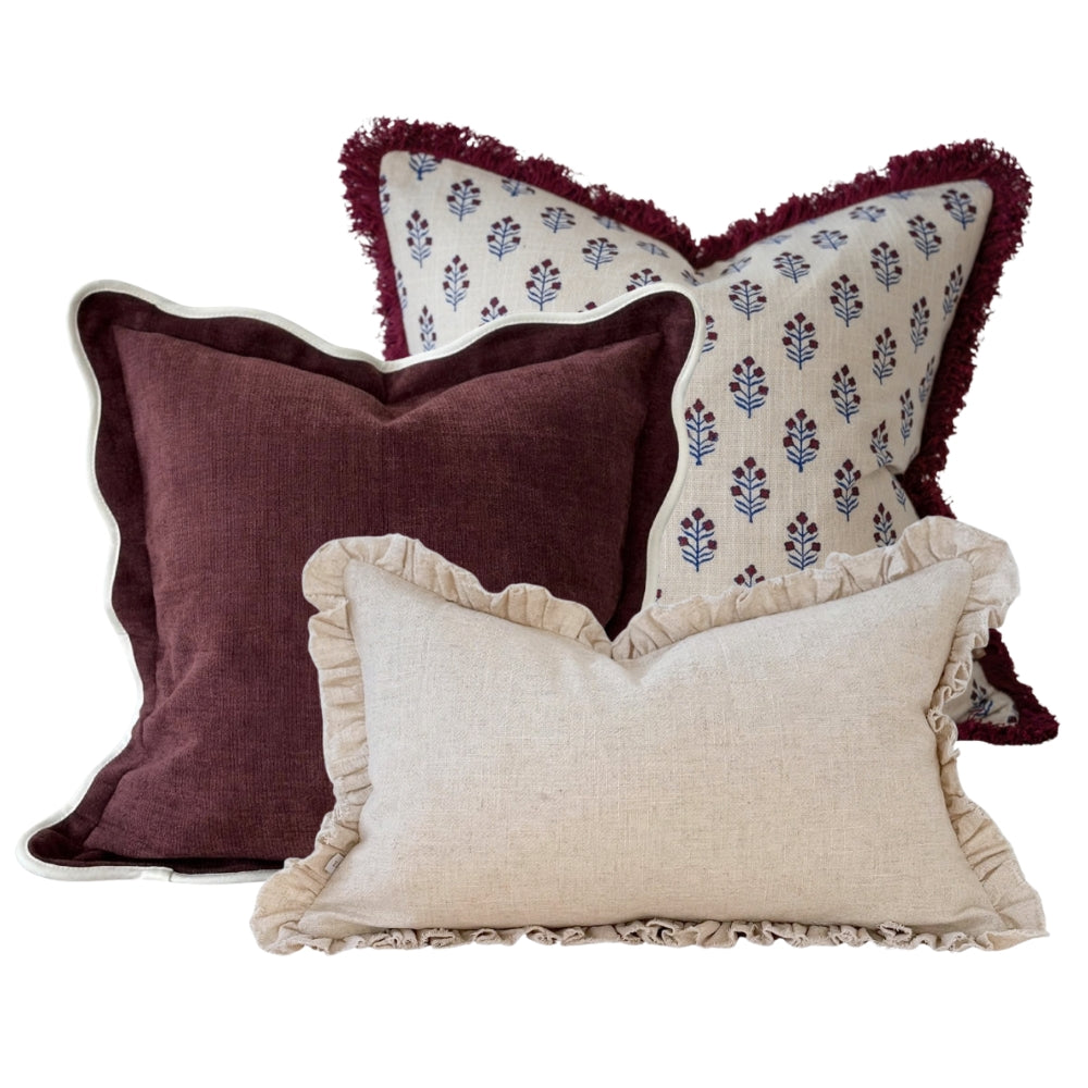 The Mini Christmas Plum Cushion Combination