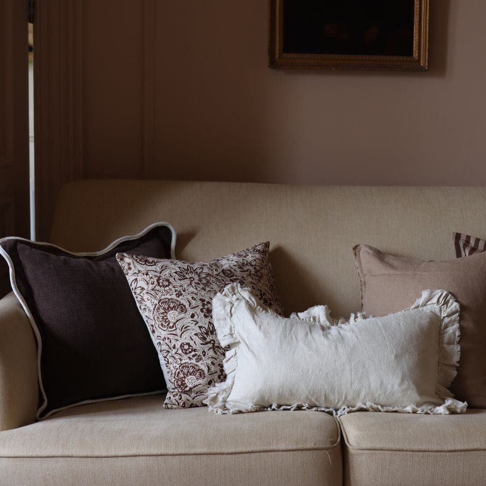 what texture cushions to use on a sofa