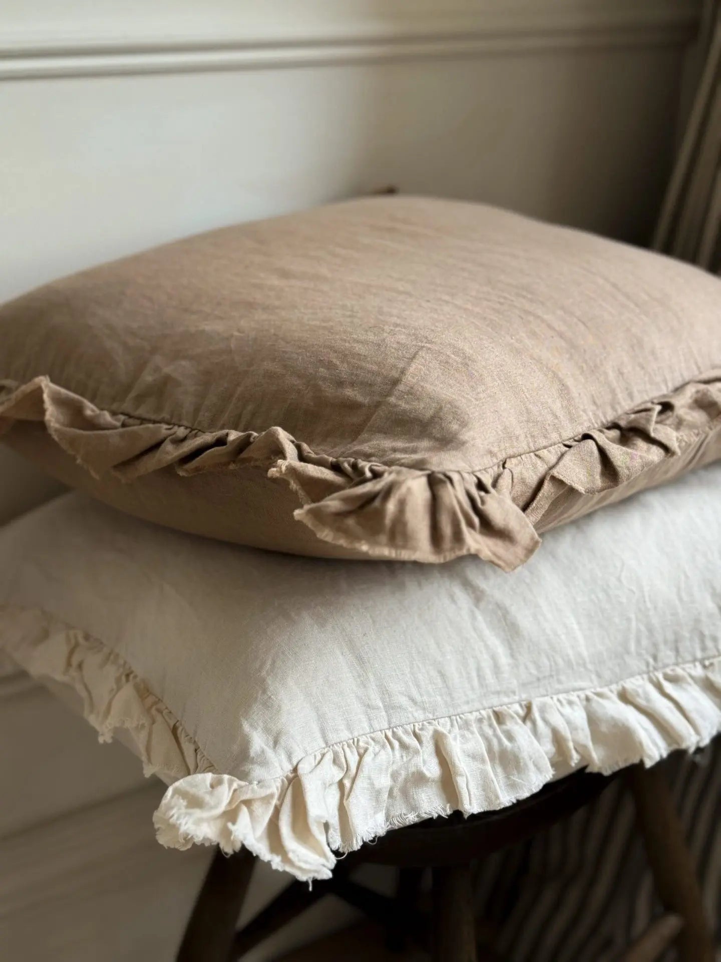 Hallie Cream Ruffle Cushion 45x45
