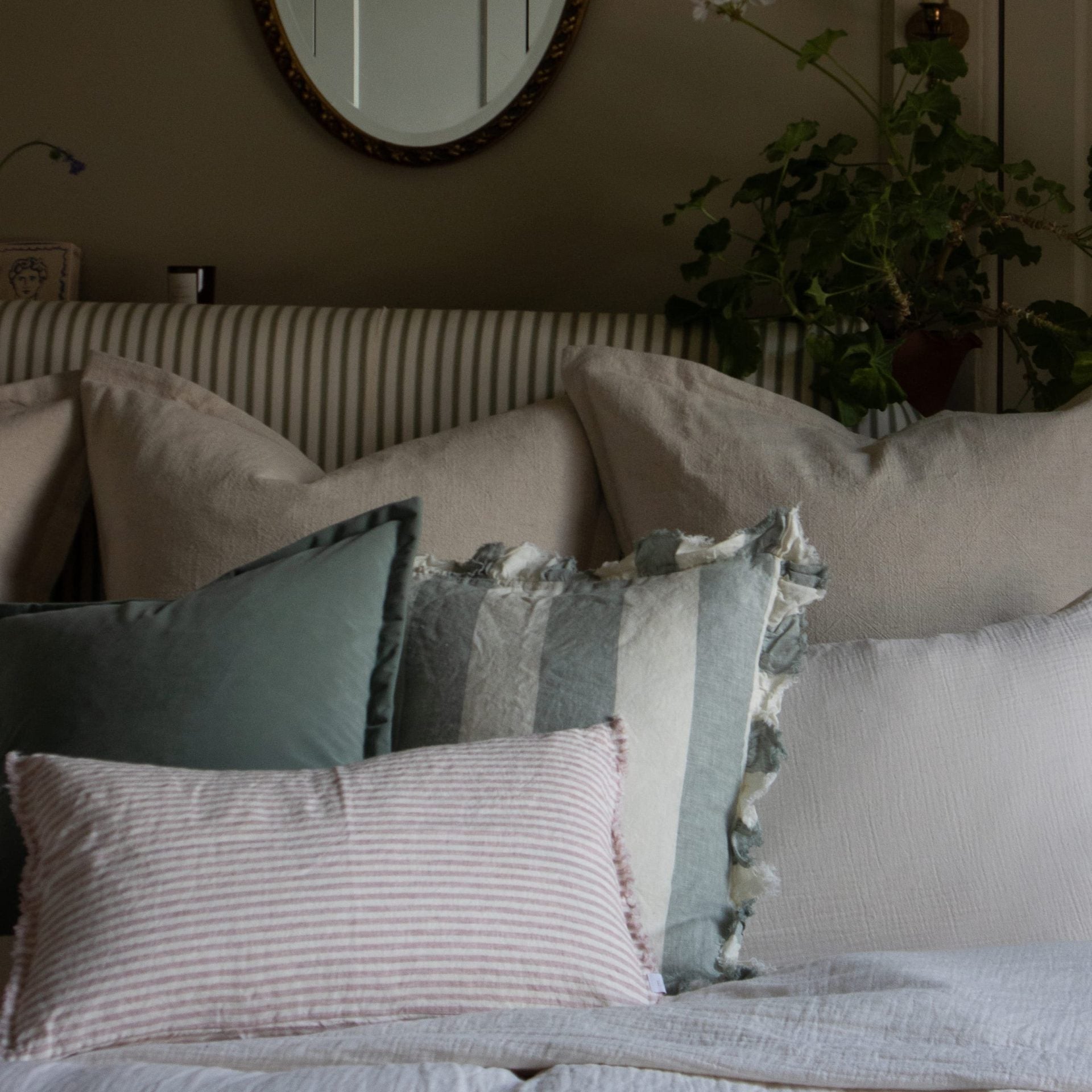Esmee Pink Stripe Cushion 50x30