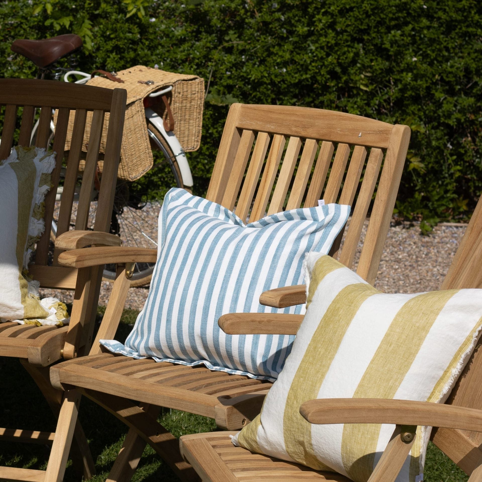 Esmee Light Olive Wide Stripe Cushion 45x45