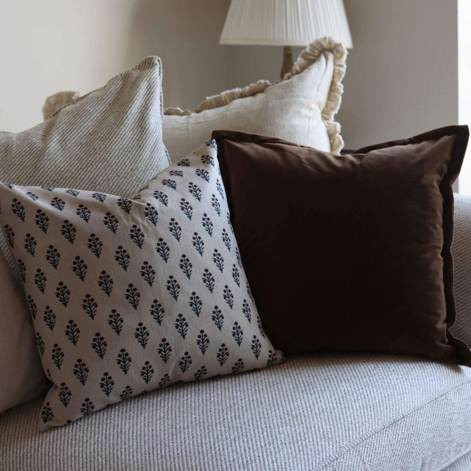 Emma Dark Brown Velvet Cushion 45x45