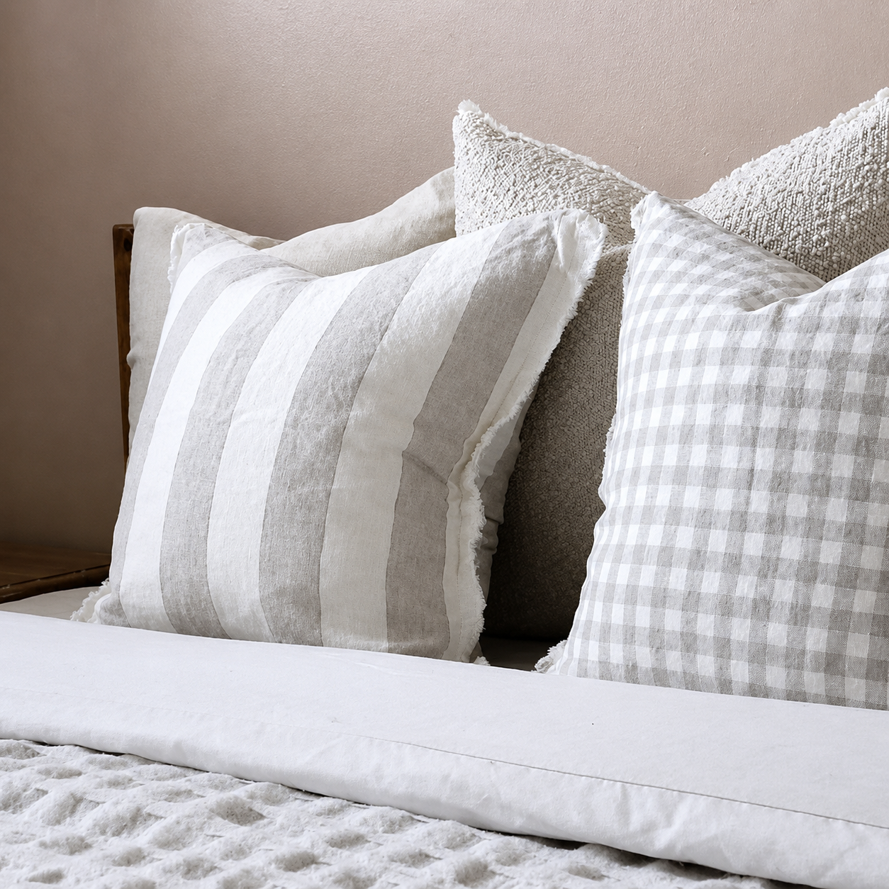 Esmee Natural Wide Stripe Cushion 45x45