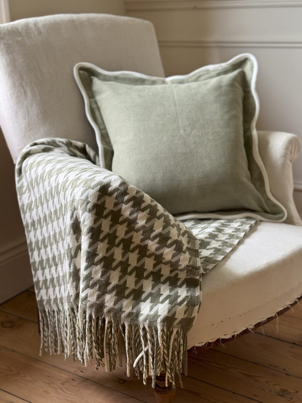 Olive And Cream Throw