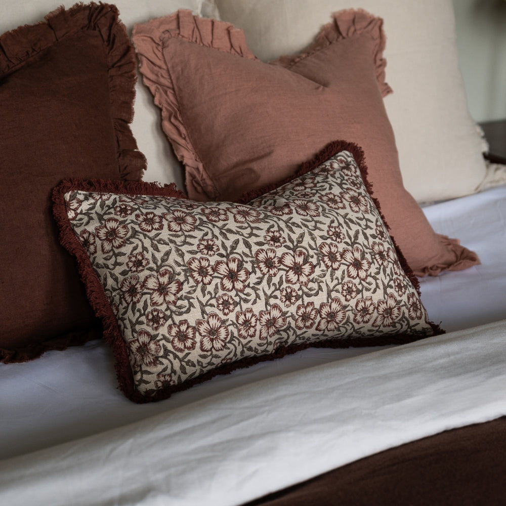 The Burgundy Floral Cushion Combination