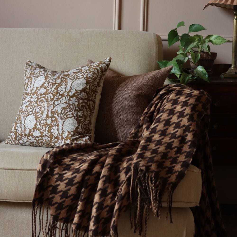 Ivy Rust Print Cushion 45x45