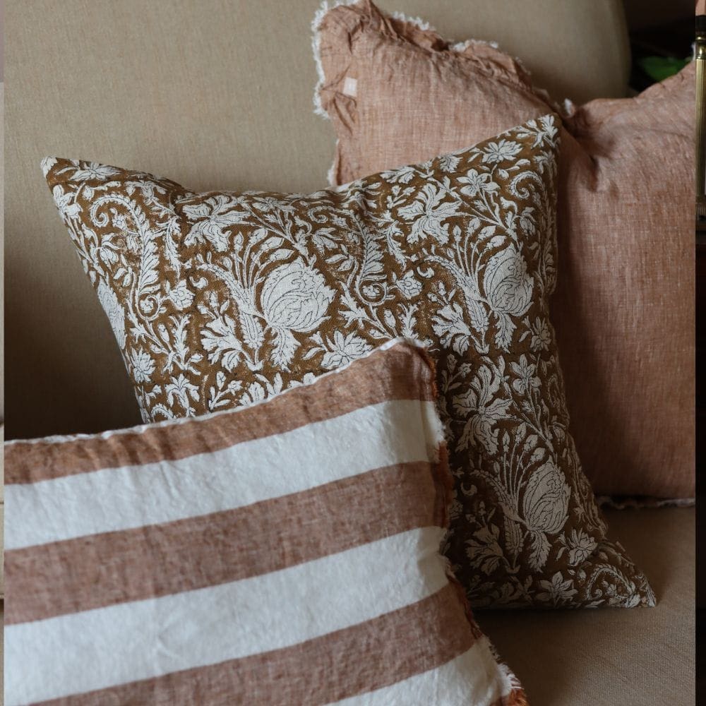 Ivy Rust Print Cushion 45x45