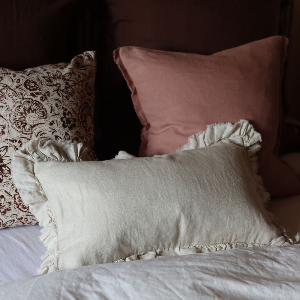 Hallie Cream Ruffle Cushion 50x30
