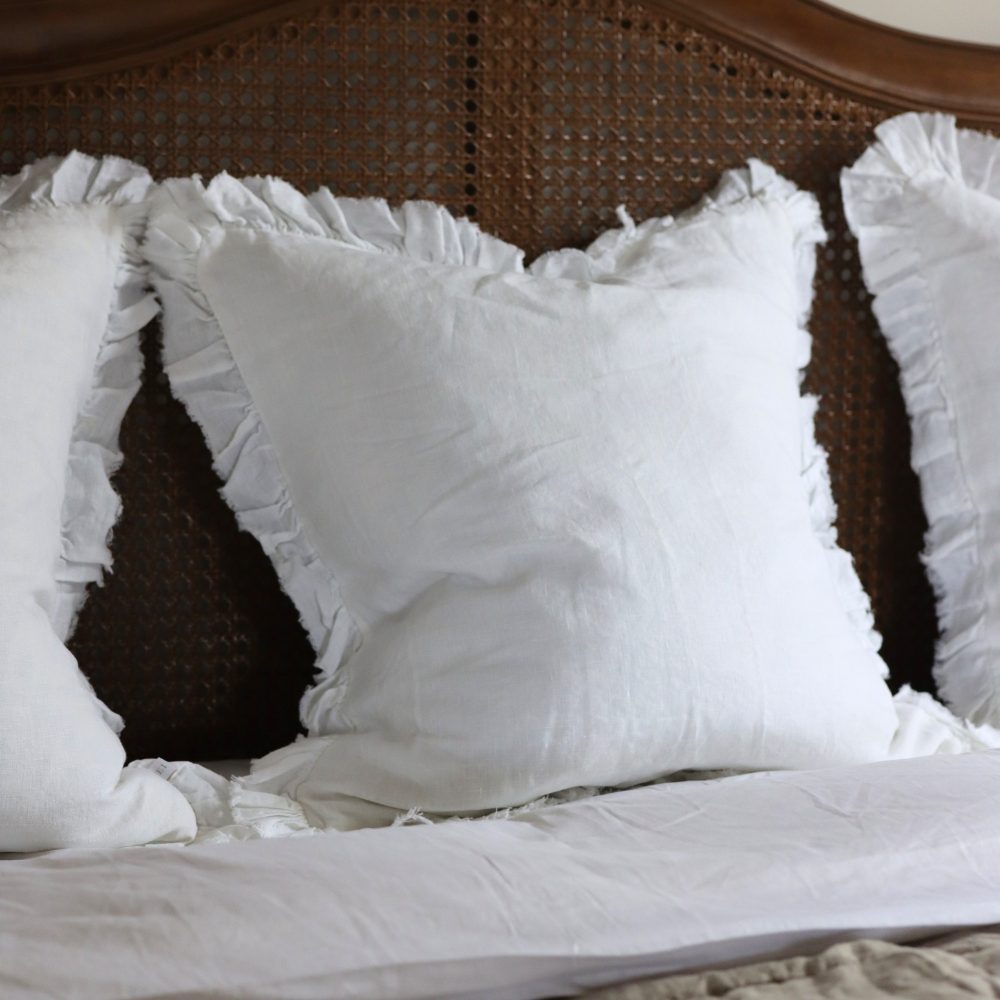 Hallie White Ruffle Cushion 65x65