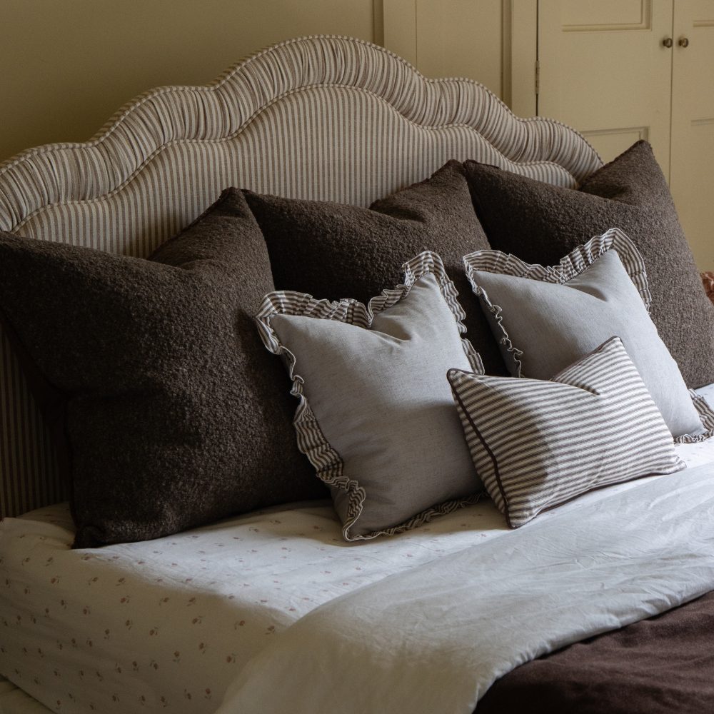 Florence Dark Brown Stripe Cushion 50x30
