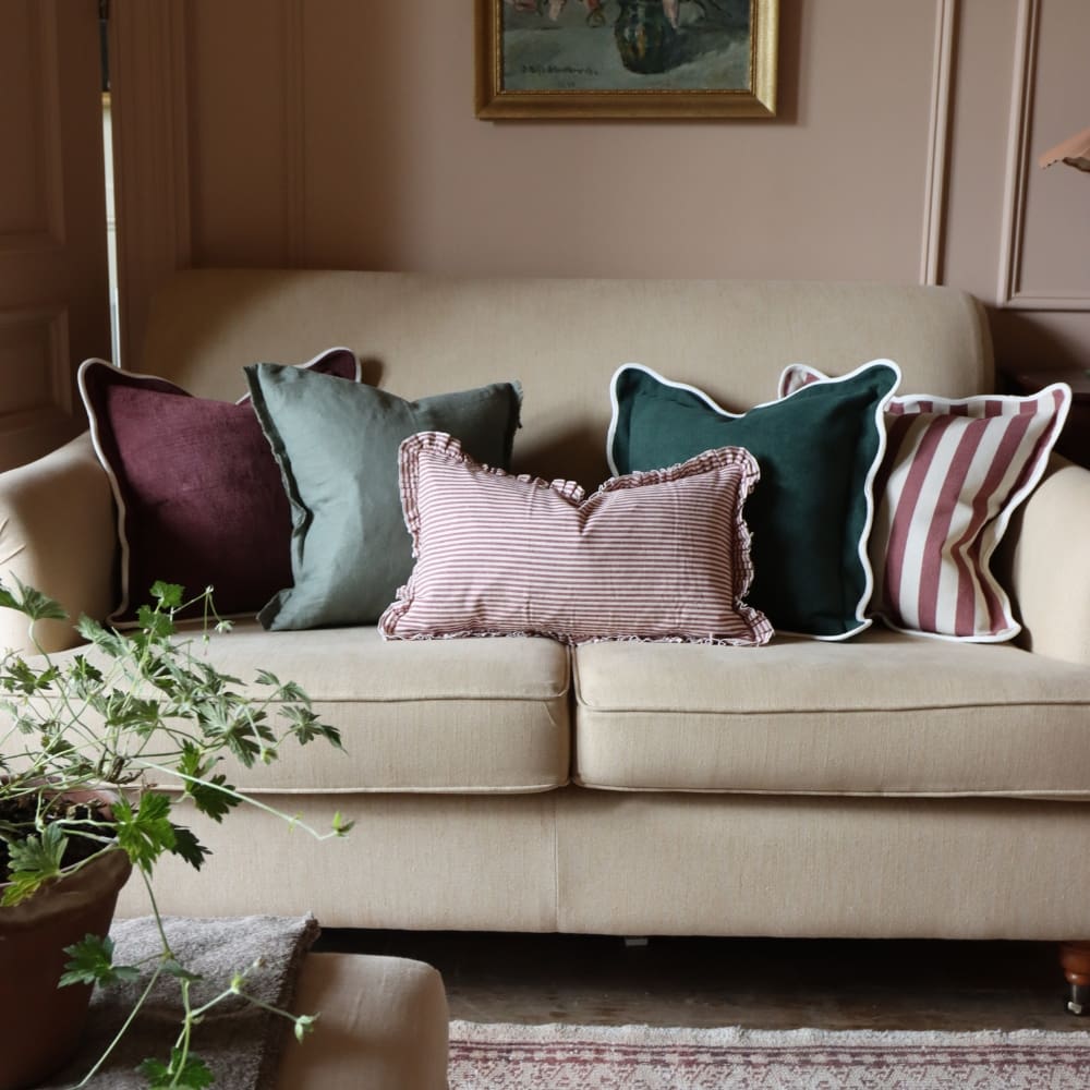 Chloe Plum Scalloped Edge Cushion 45x45