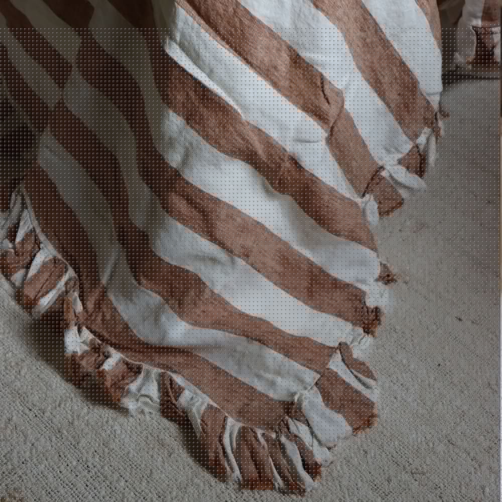Wide Rust Stripe Ruffle Linen Bedspread