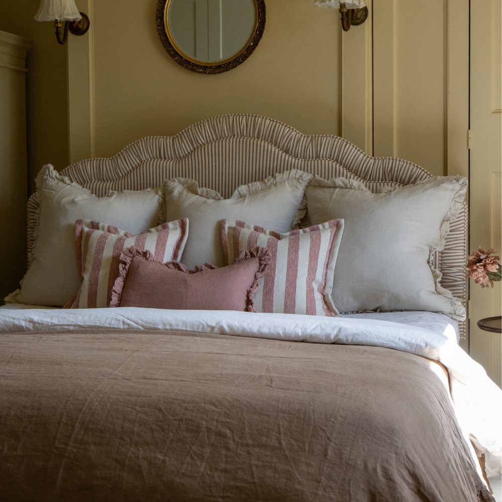 Hallie Dusty Pink Ruffle Cushion 50x30