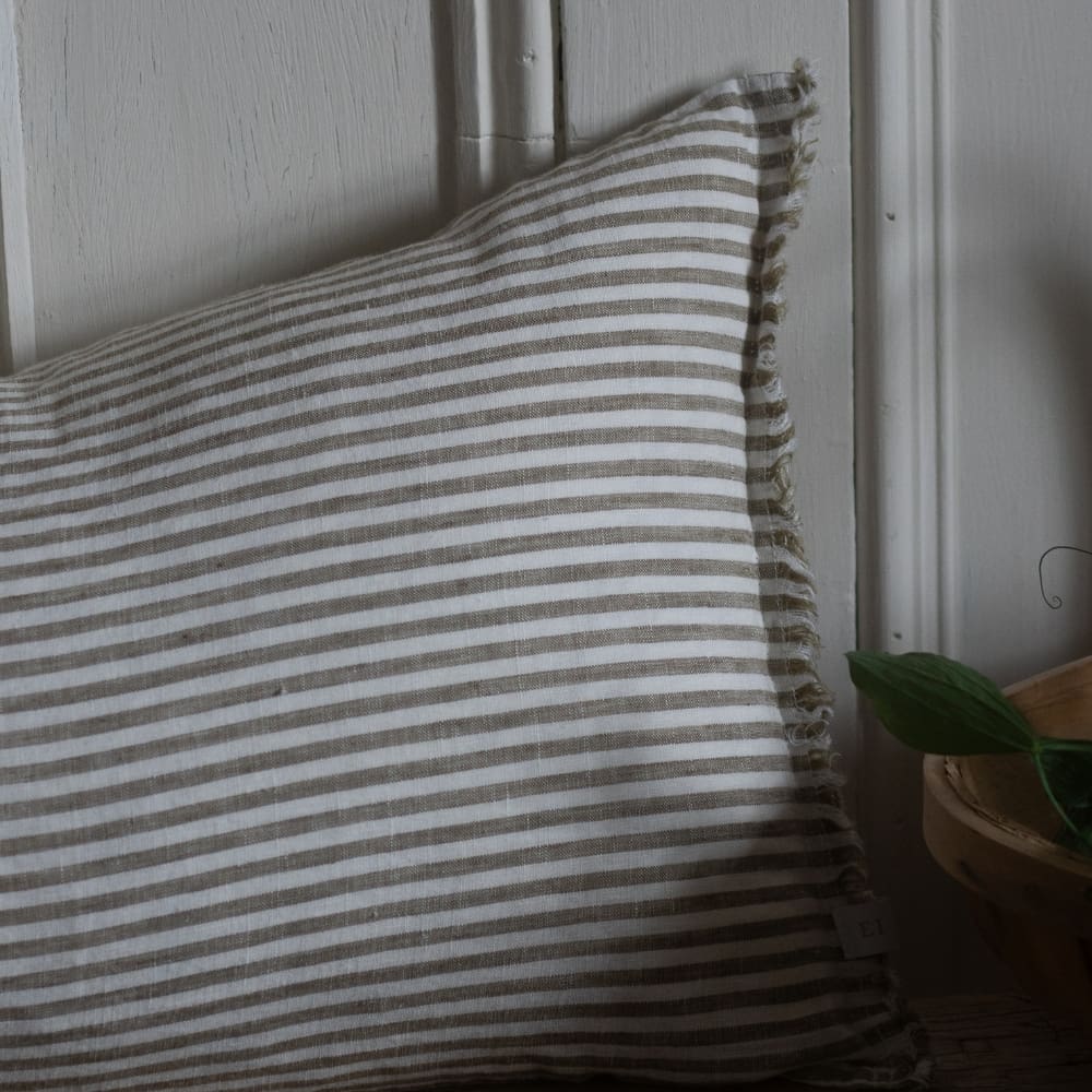 Esmee Olive Green Stripe Bolster Cushion 80x30