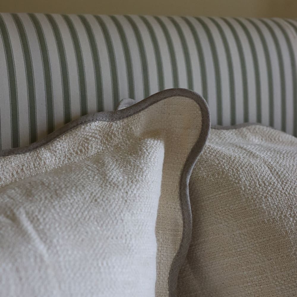 Chloe Cream & Greige Scalloped Edge Cushion 65x65