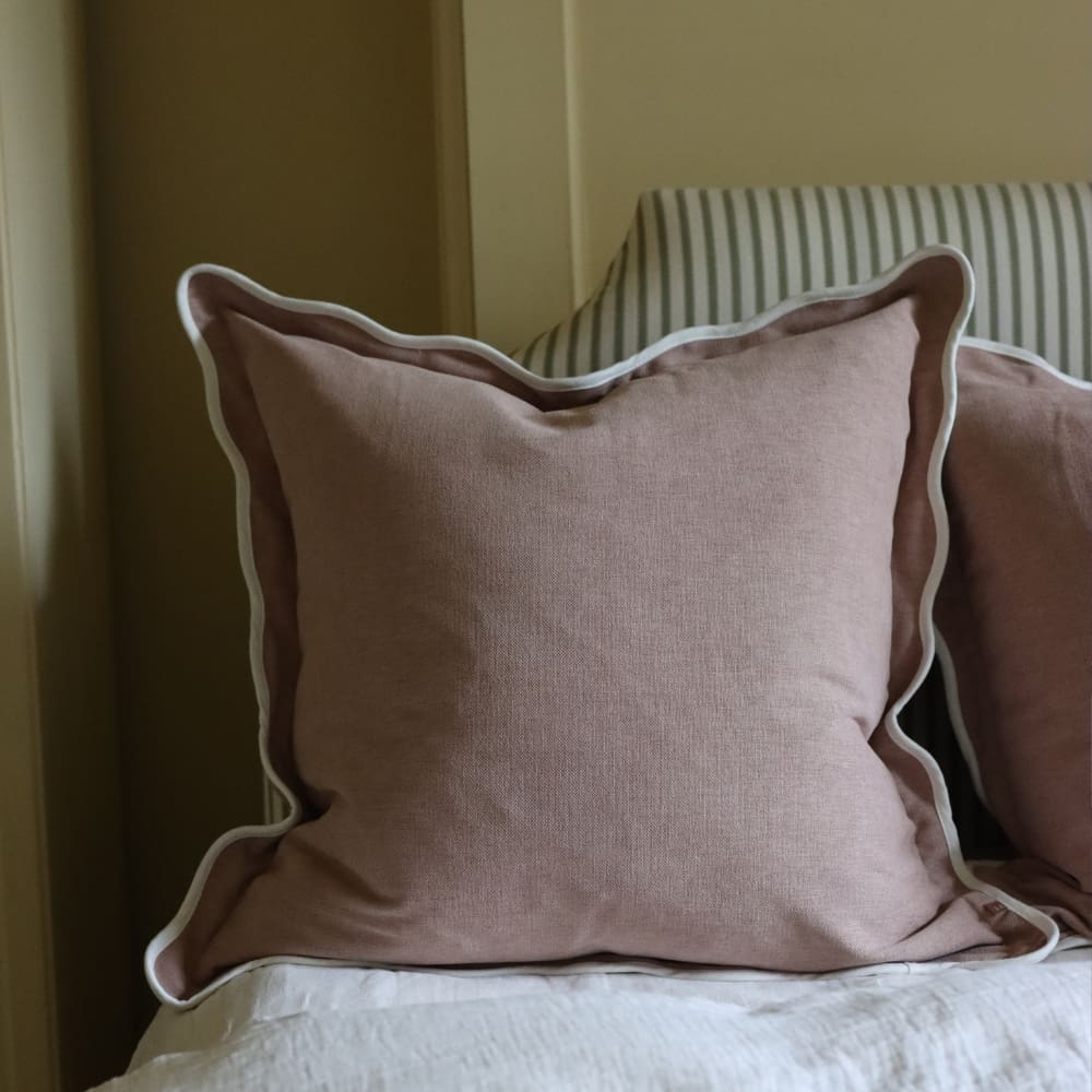 Chloe Dusty Pink Scalloped Edge Cushion 65x65