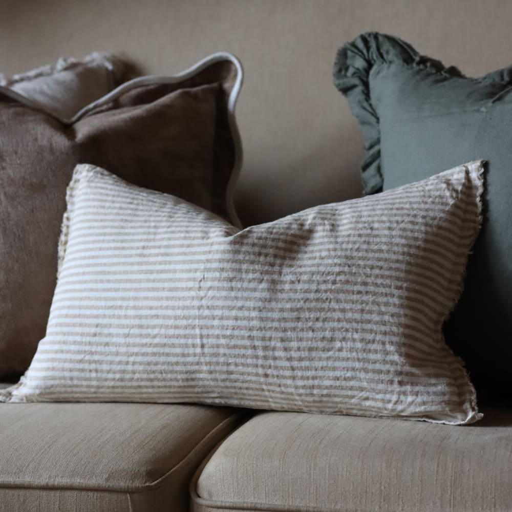 Esmee Light Brown Stripe Cushion 50x30