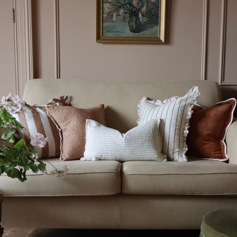 Chloe Rust Scalloped Edge Cushion 45x45