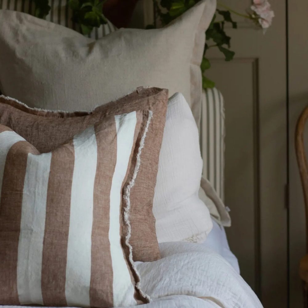 Esmee Rust Wide Stripe Cushion 45x45