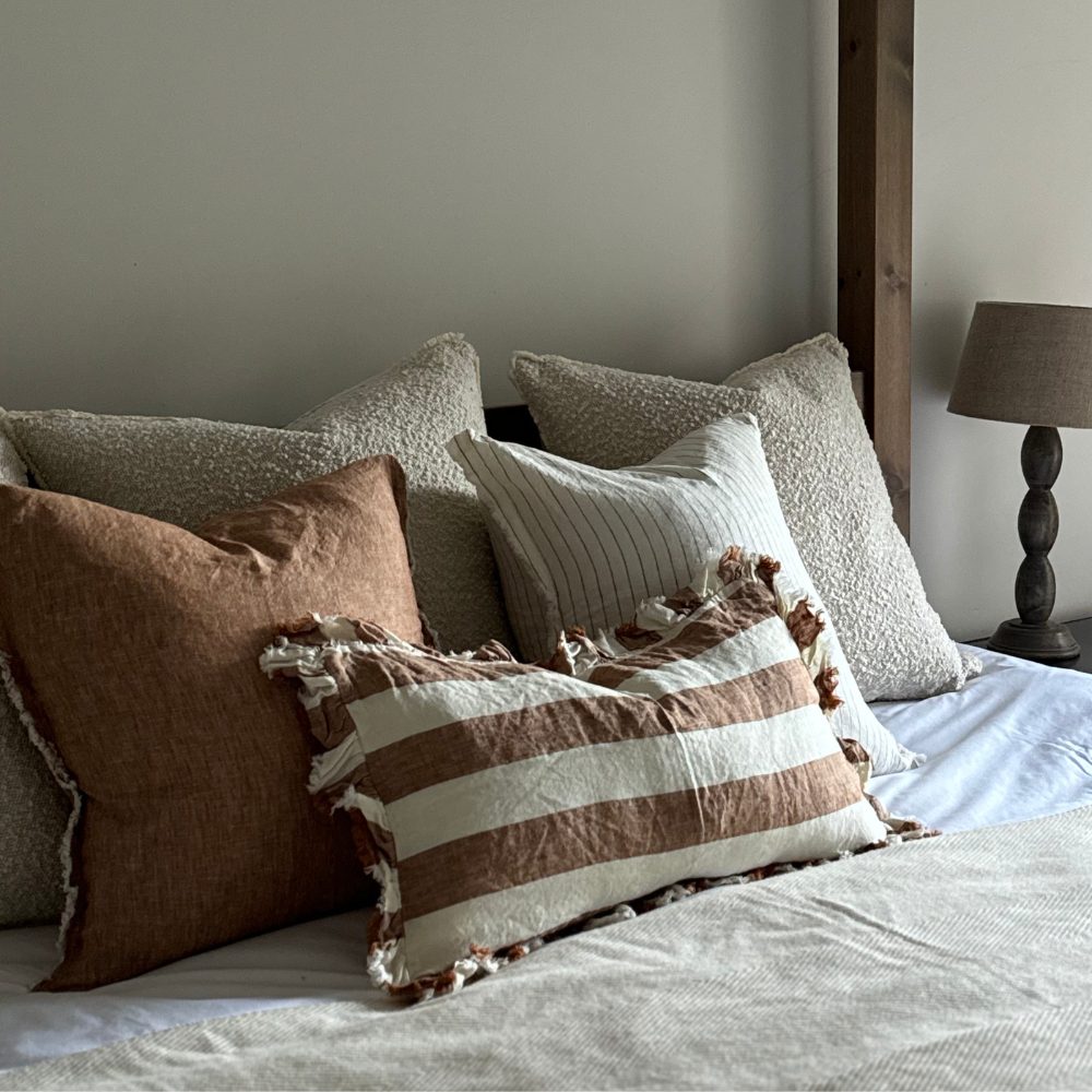 Hallie Rust Wide Stripe Cushion 50x30