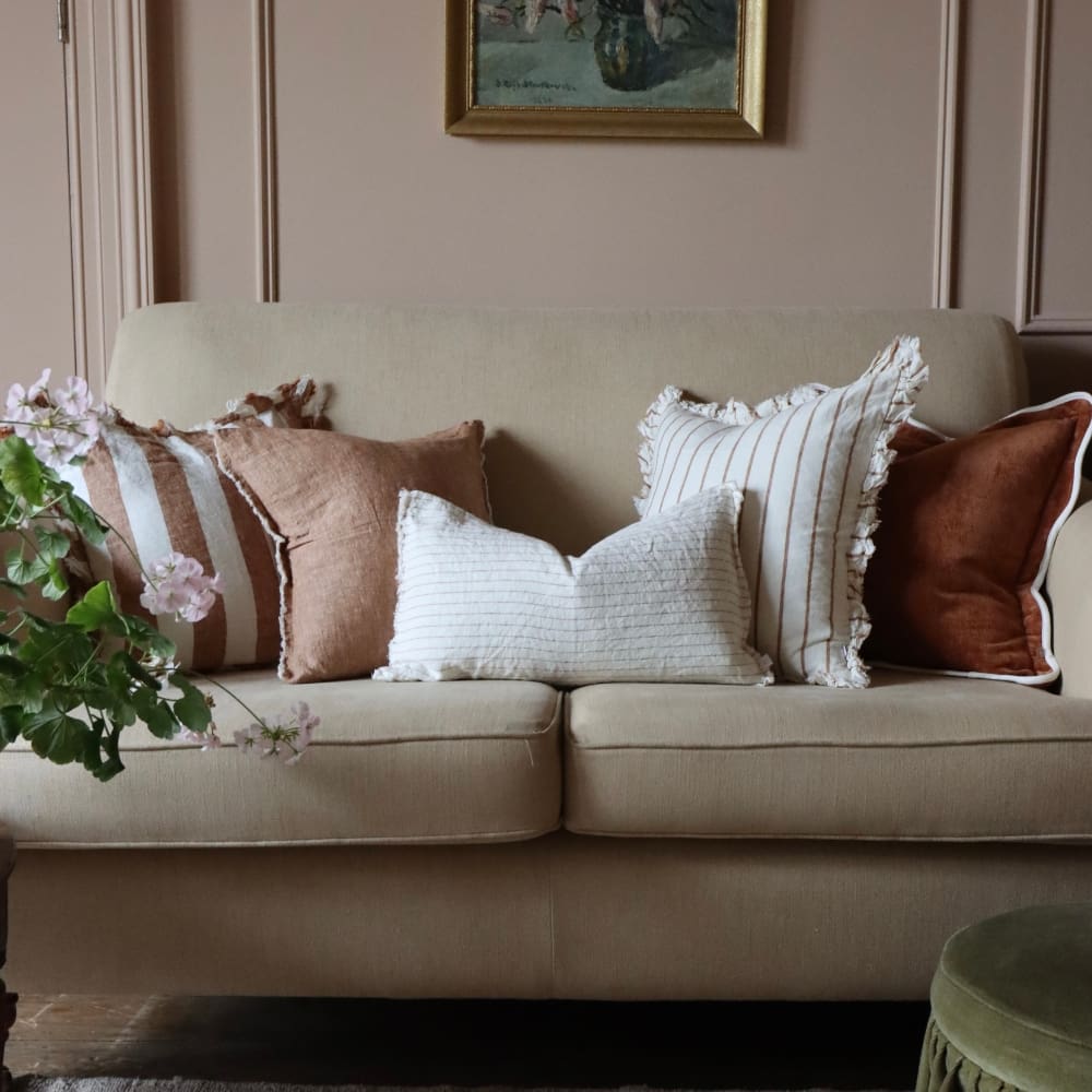Esmee Washed Rust Linen Cushion 45x45